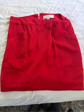 Fleur du Mal Red Mini Skirt with Front Pockets